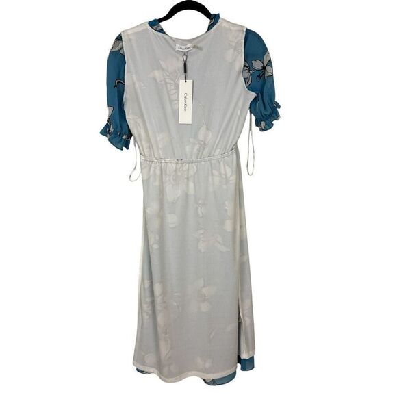 Calvin Klein Floral Printed Chiffon Dress - Size XS - Picture 11 of 14